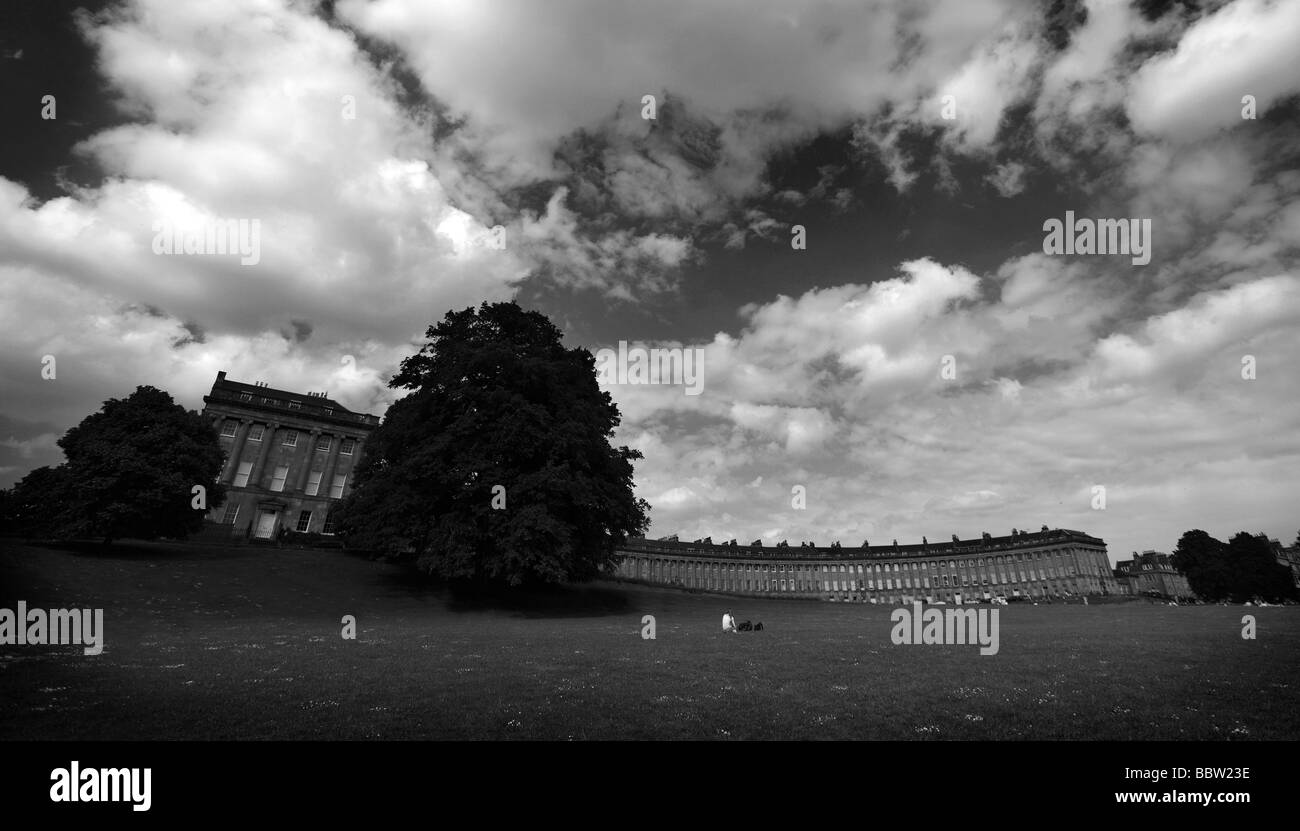 Le Royal Crescent à Bath, Royaume-Uni. Banque D'Images