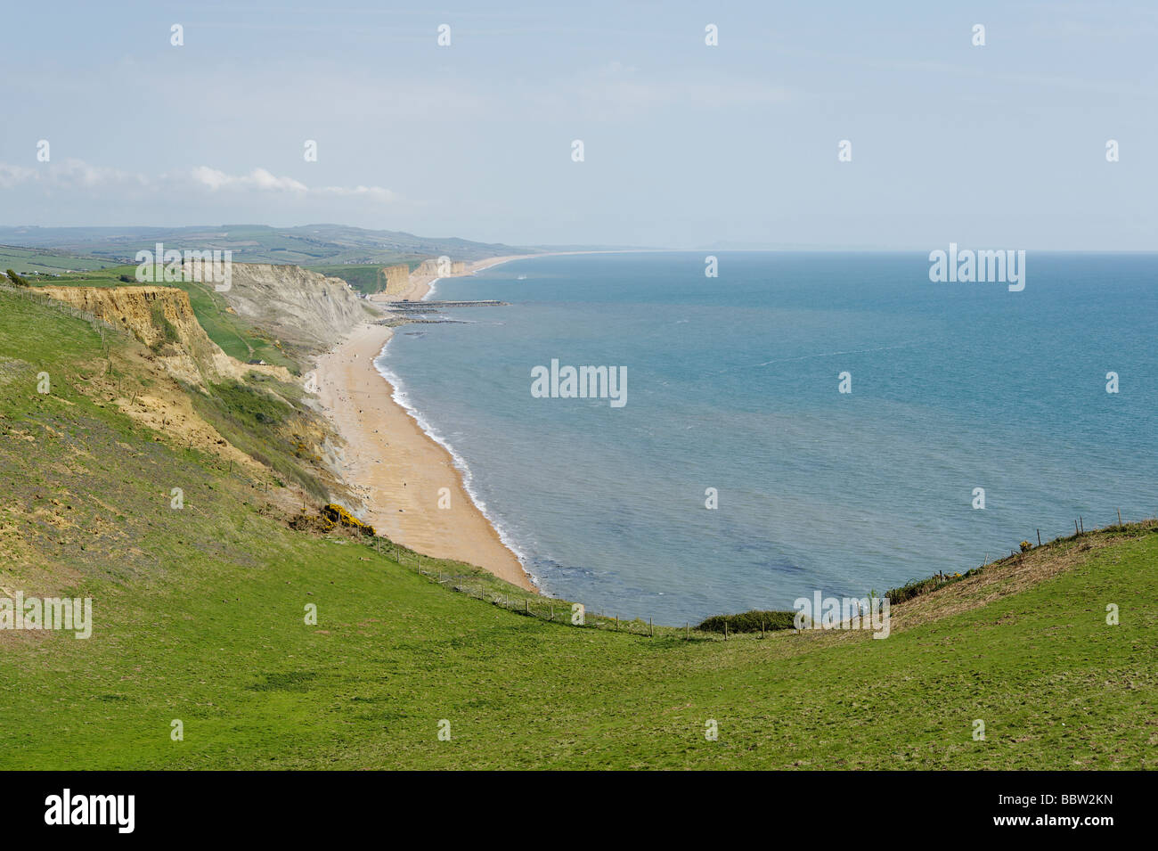 Vue vers la baie de l'ouest le long de la côte jurassique du Dorset South West England UK Banque D'Images