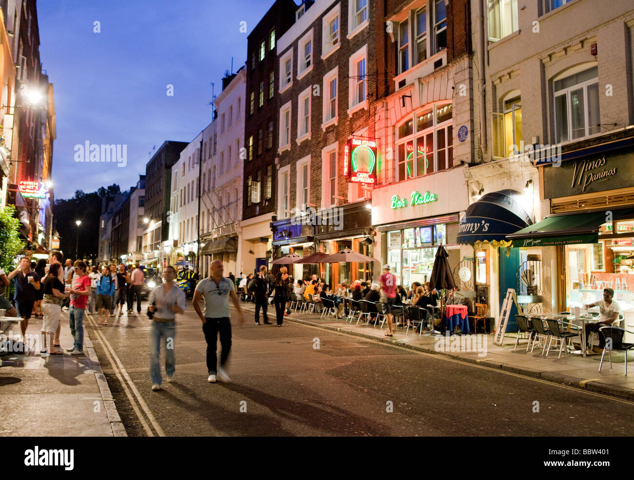 Frith Street Soho Londres l'Europe Banque D'Images