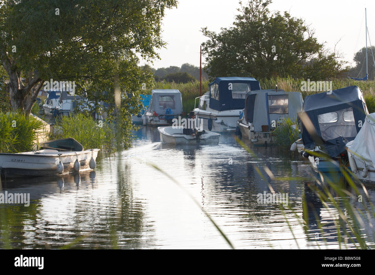 Somerton,bateau,canal.amarre Banque D'Images