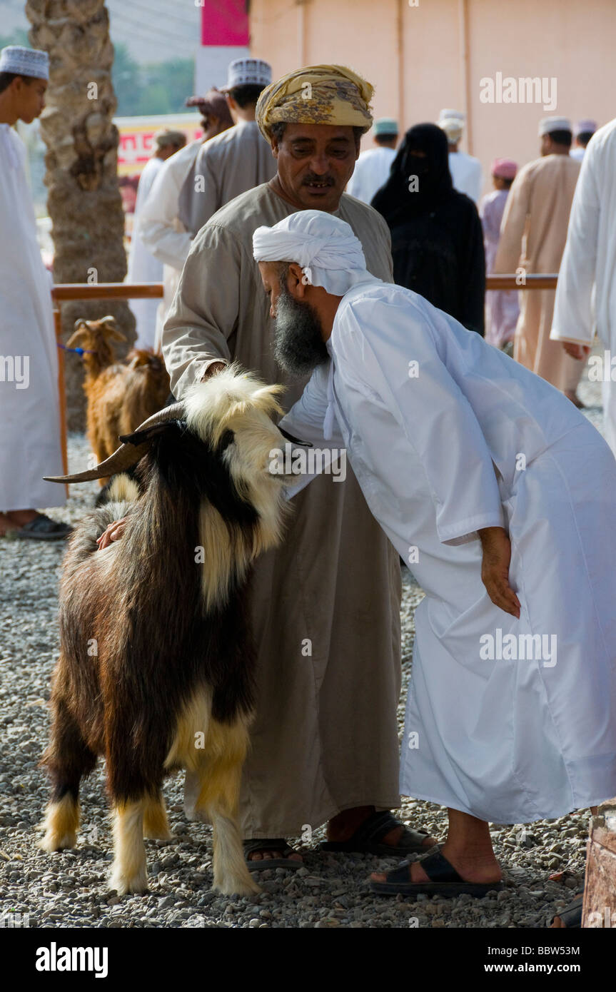 Marché de chèvre Nizwa Oman Banque D'Images