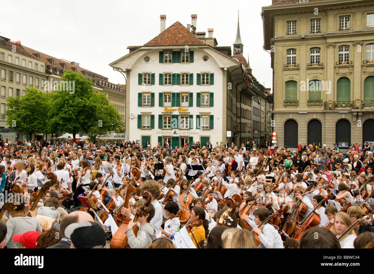 Les concerts en Suisse, Berne Bundesplatz Banque D'Images