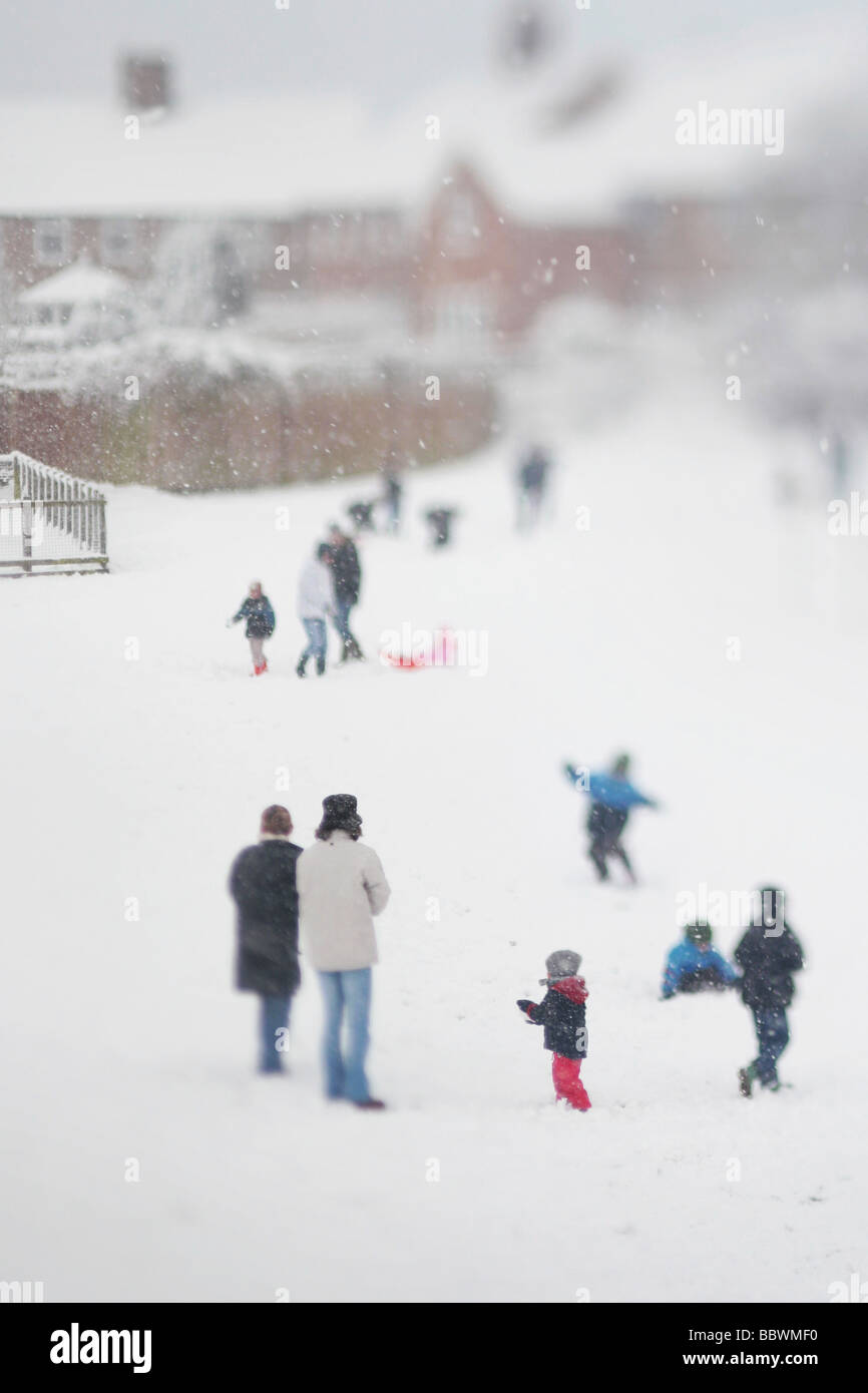 Les gens dans la neige Banque D'Images