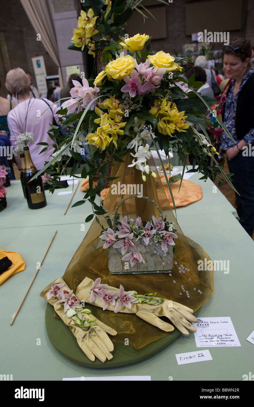 Orchid floral affiche sur l'exposition Banque D'Images