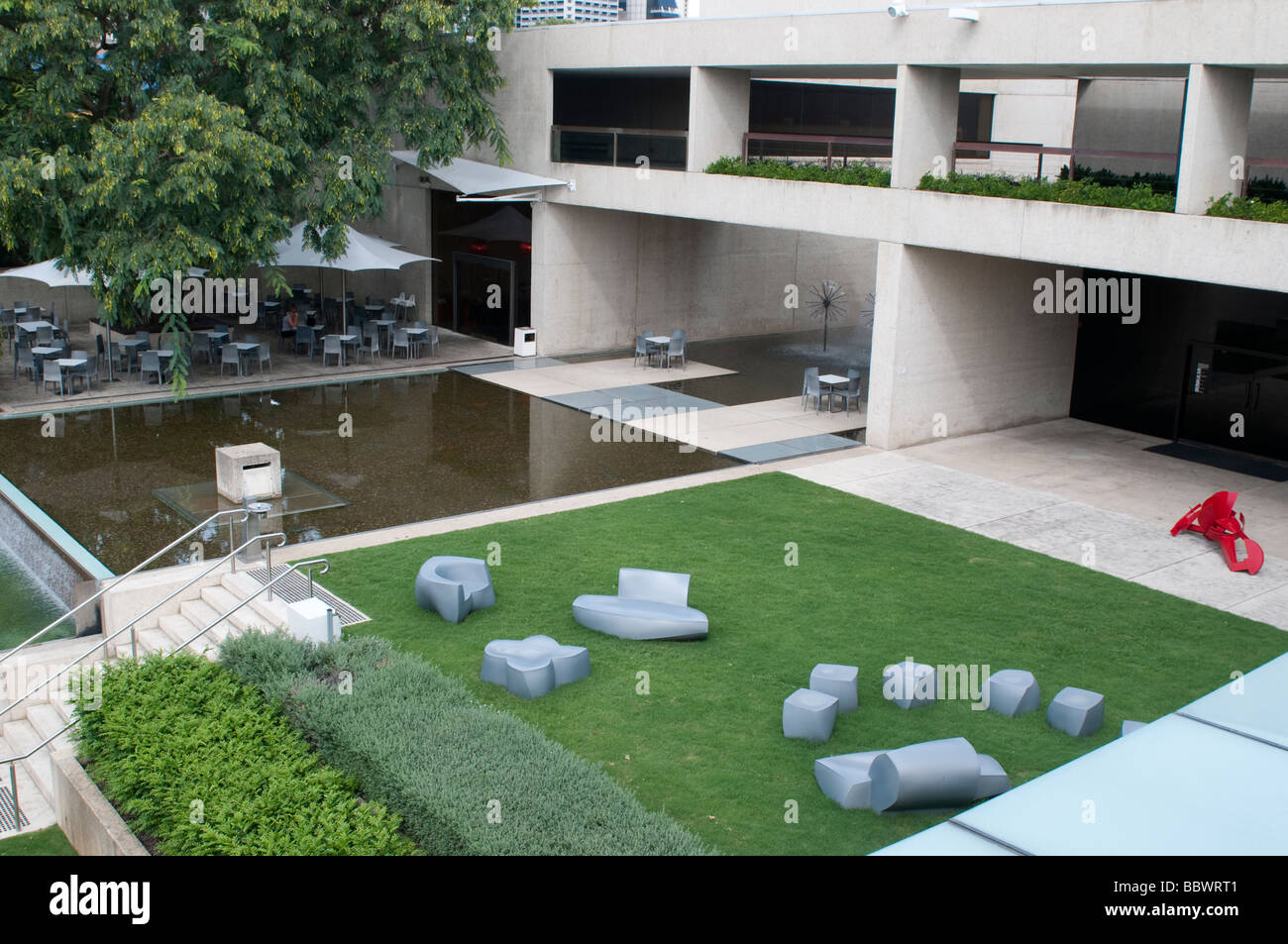 Restaurant Le Jardin de sculptures et de l'État Art Gallery Brisbane Australie Banque D'Images