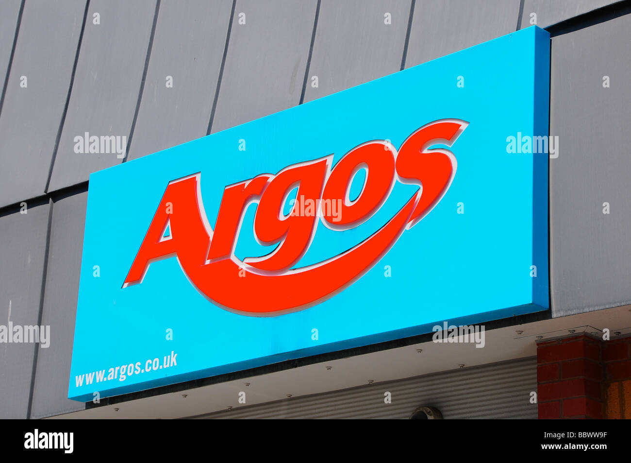 Signer pour la chaîne de magasins 'Argos' Banque D'Images