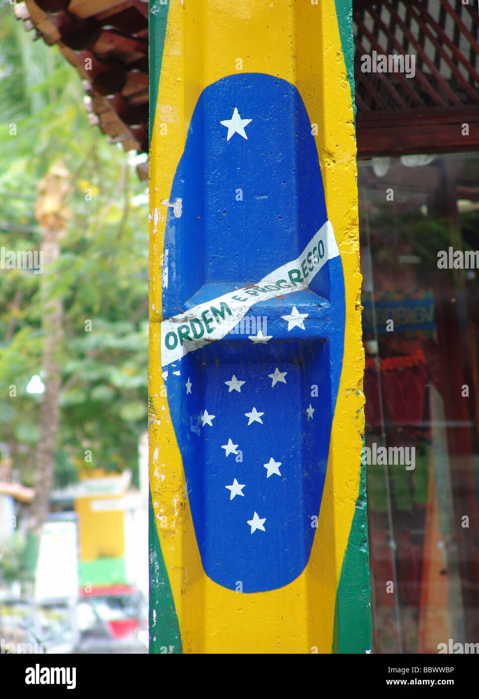 Peint un drapeau brésilien à Bahia Brésil br Banque D'Images