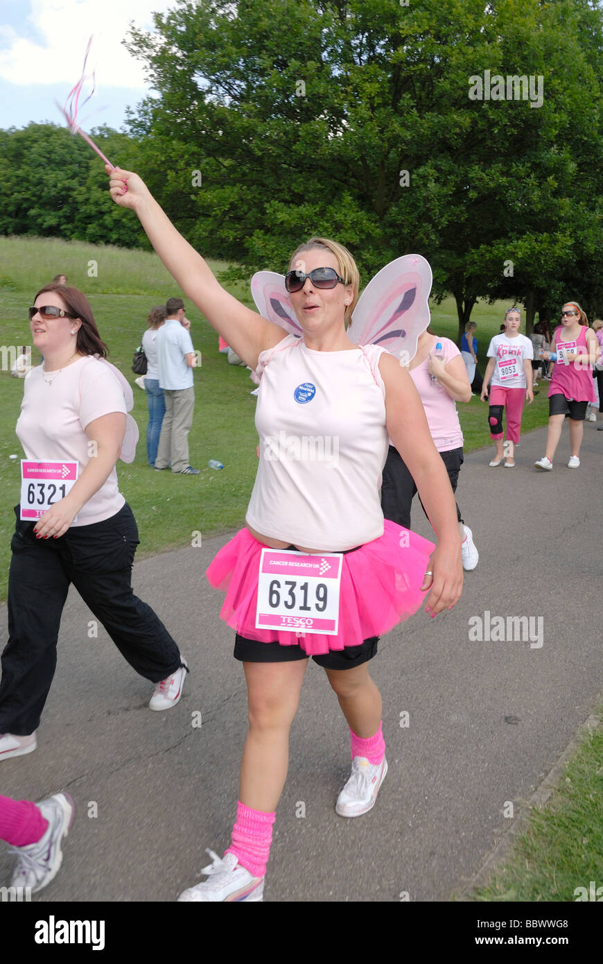 La race pour la vie Gloucester Park 2009 Basildon Essex Banque D'Images La race pour la vie Gloucester Park 2009 Basildon Essex Banque D'Images