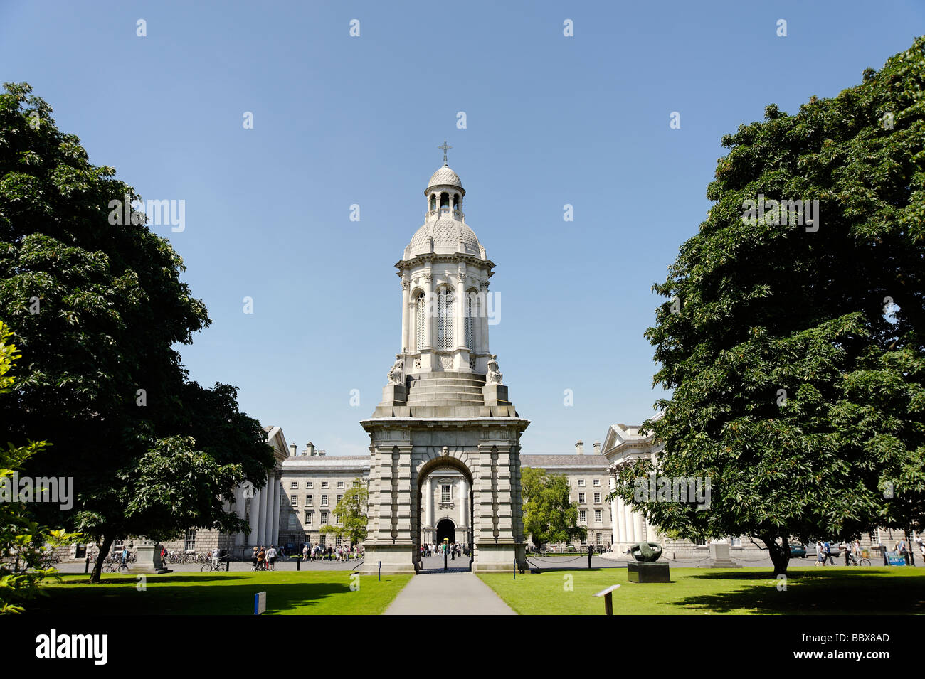 Le Campanile à Trinity College Dublin, République d'Irlande Banque D'Images