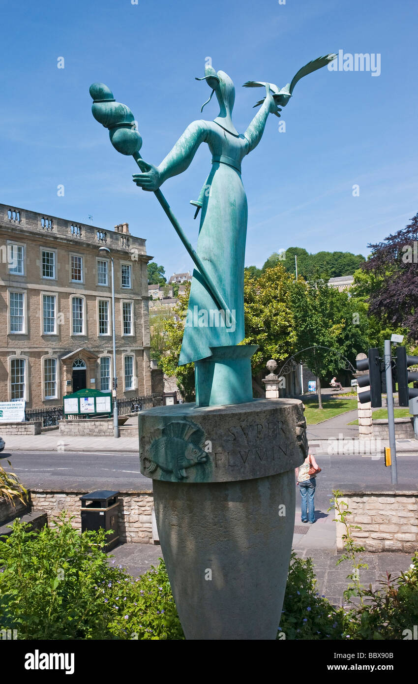 "Millie" la statue du millénaire dans 'Bradford on Avon' UK sculpture par Dr John Willats Banque D'Images