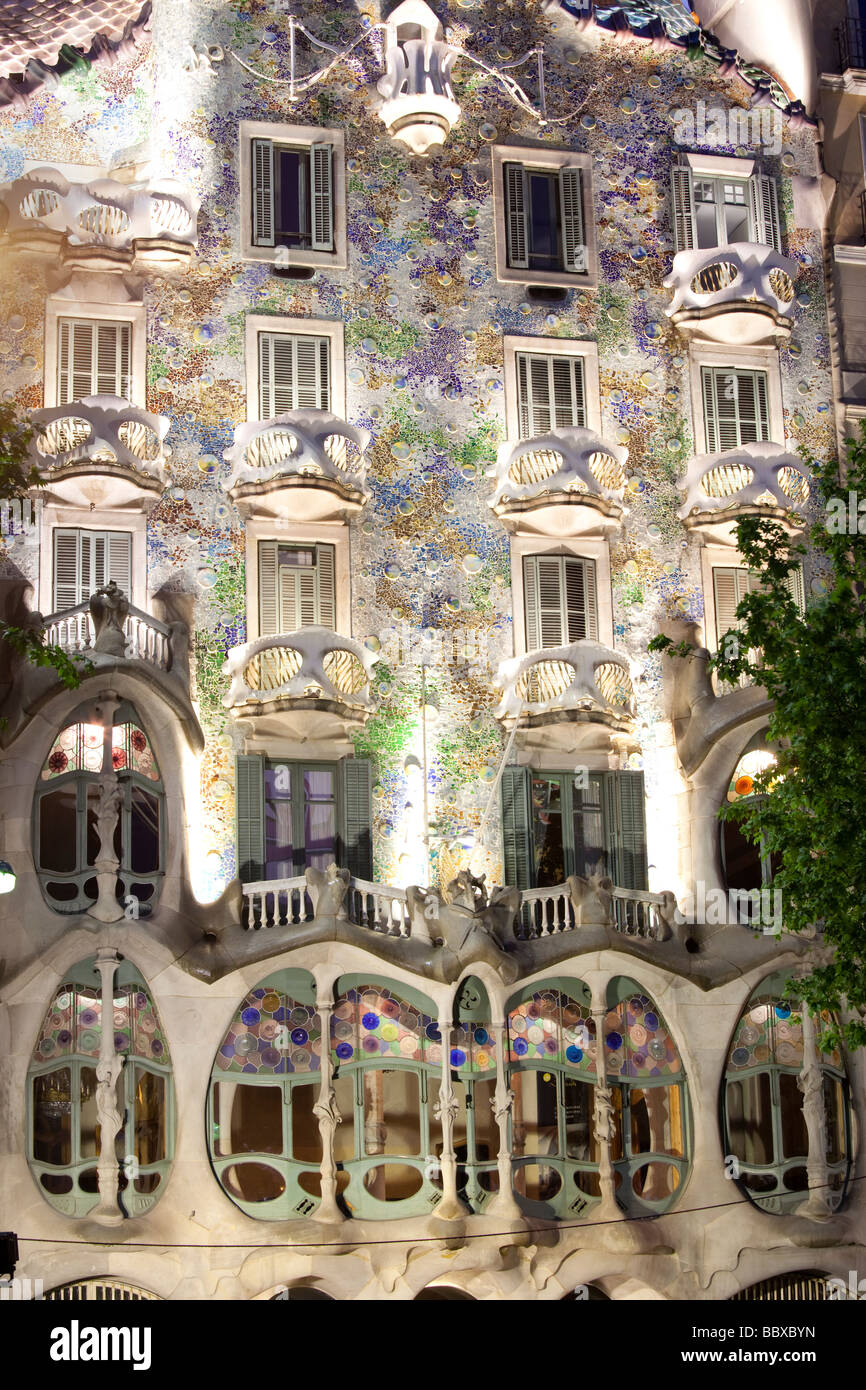 Casa Batllo, Gaudi, Barcelone, Espagne Banque D'Images
