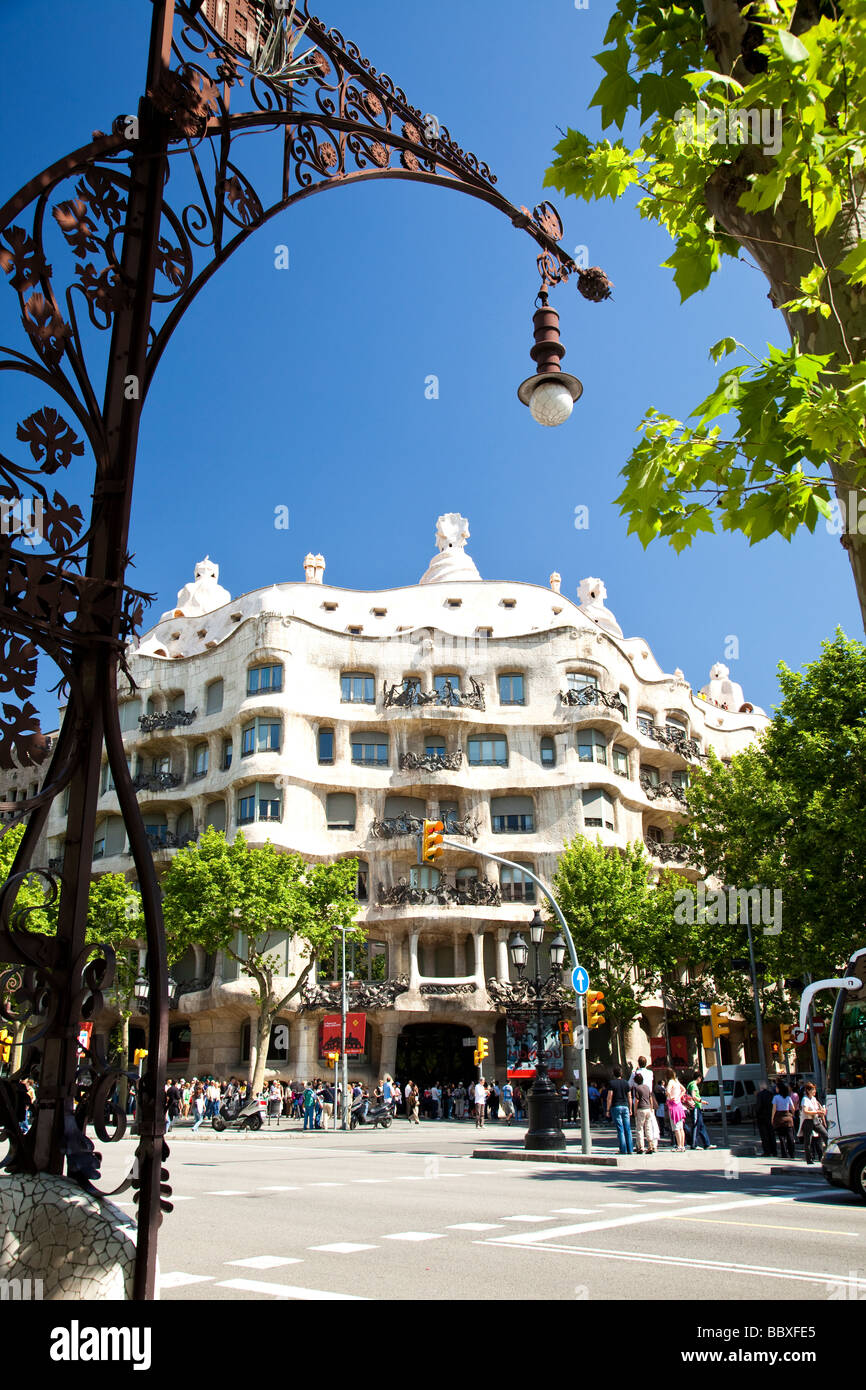 La Pedrera de Gaudí Barcelone Espagne Banque D'Images