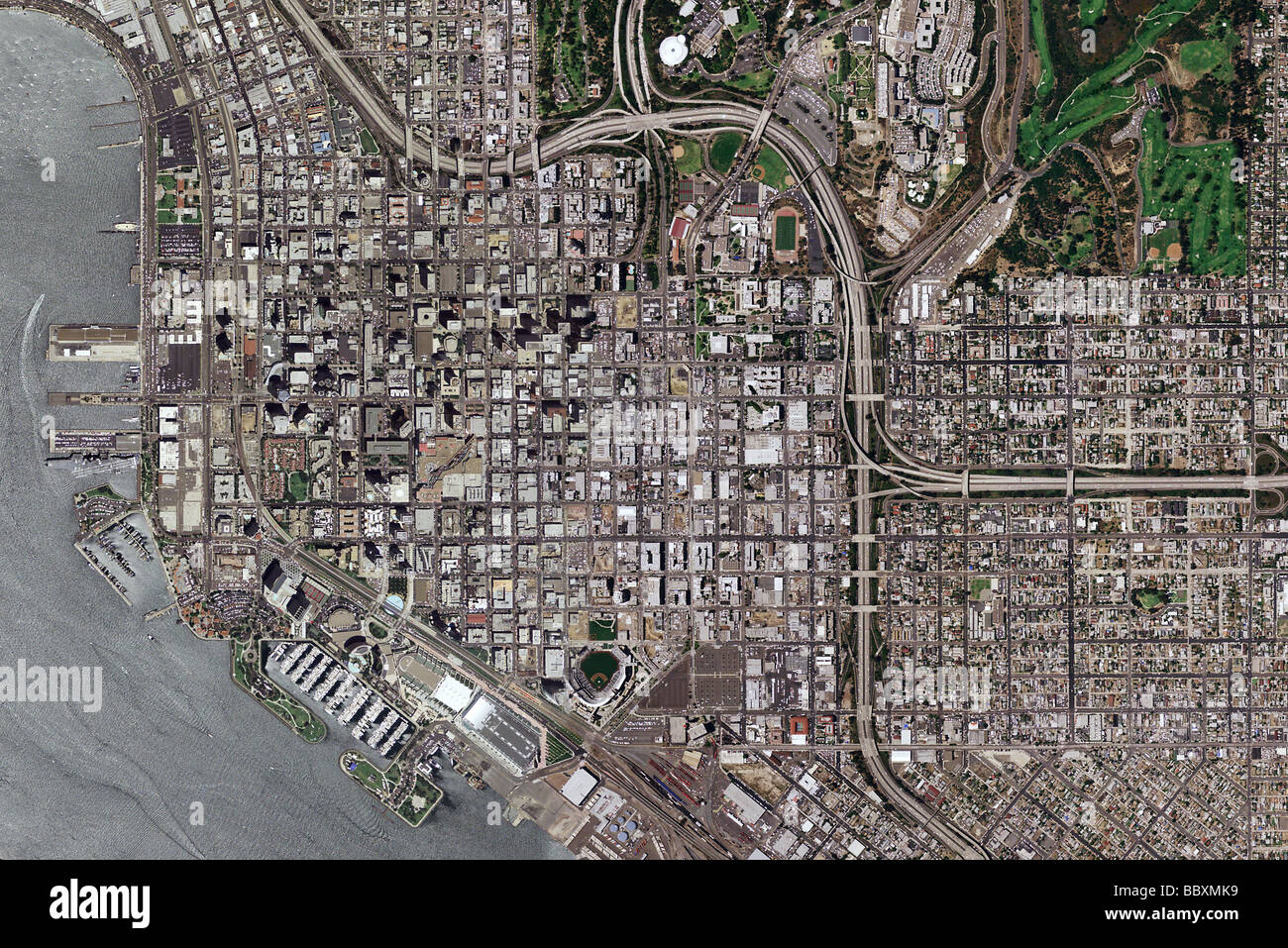 Carte aérienne voir ville San Diego en Californie Banque D'Images