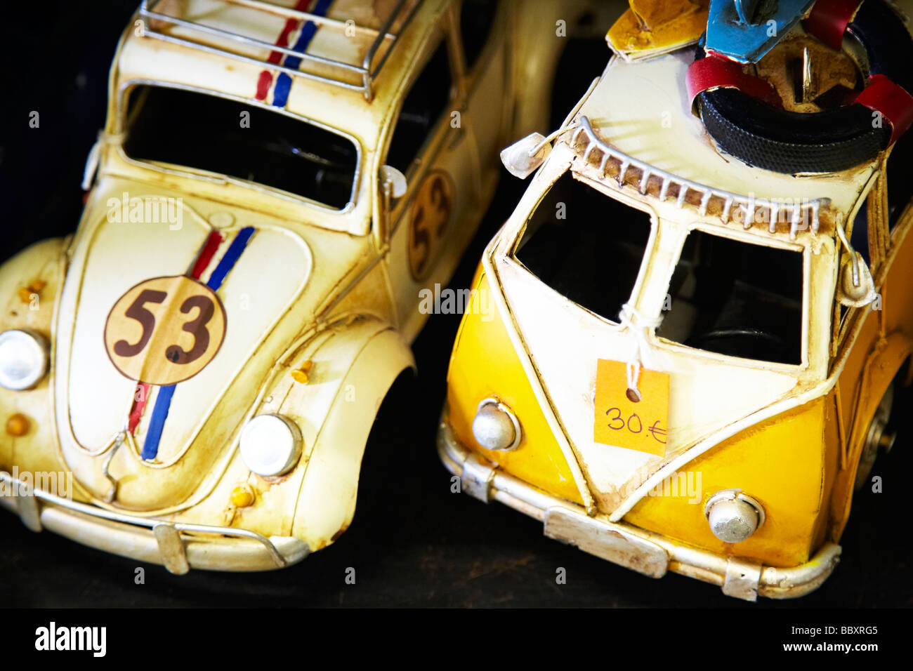 VW Toy Cars, voitures jouets anciens Banque D'Images