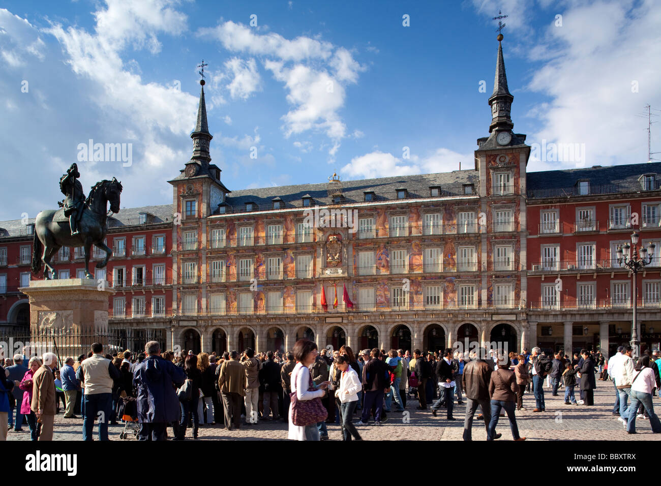 Plaza Mayor Madrid Espagne Banque D'Images
