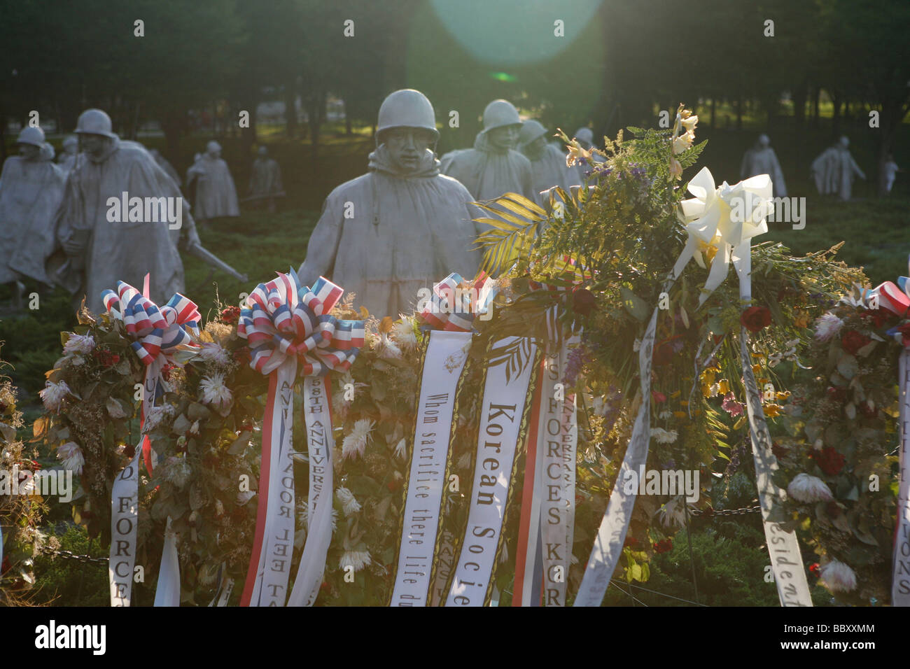 Le monument de la guerre de Corée à Washington D C au début de juillet 2008 Banque D'Images