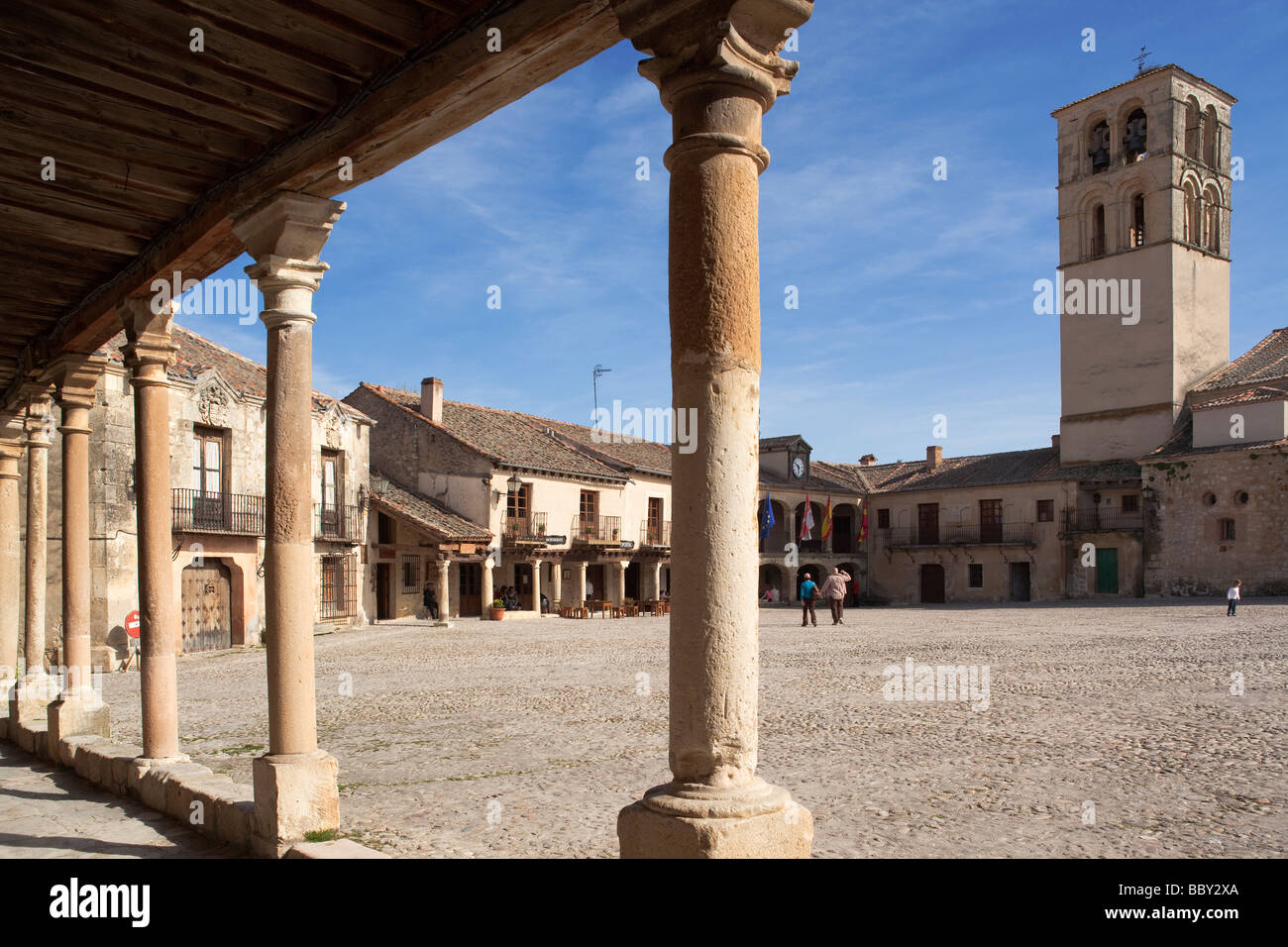 Town Square Pedraza de la Sierra, Espagne Banque D'Images