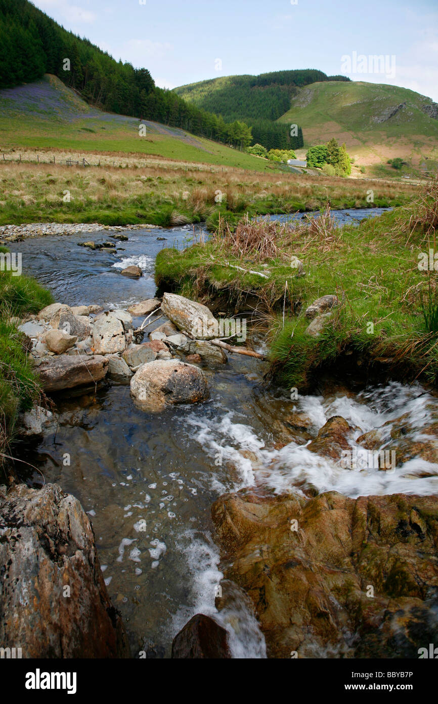 La rivière Irfon circulant dans Abergwesyn passent près de la petite ville thermale de Llanwrtyd Wells Banque D'Images