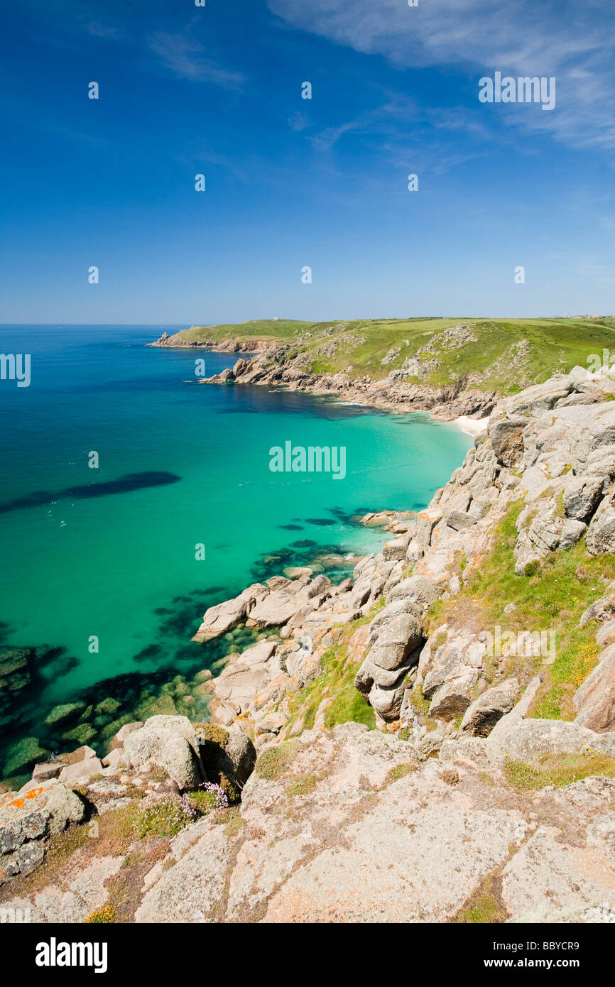 Cornish paysage côtier près de Cornwall Porthgwarra UK Banque D'Images