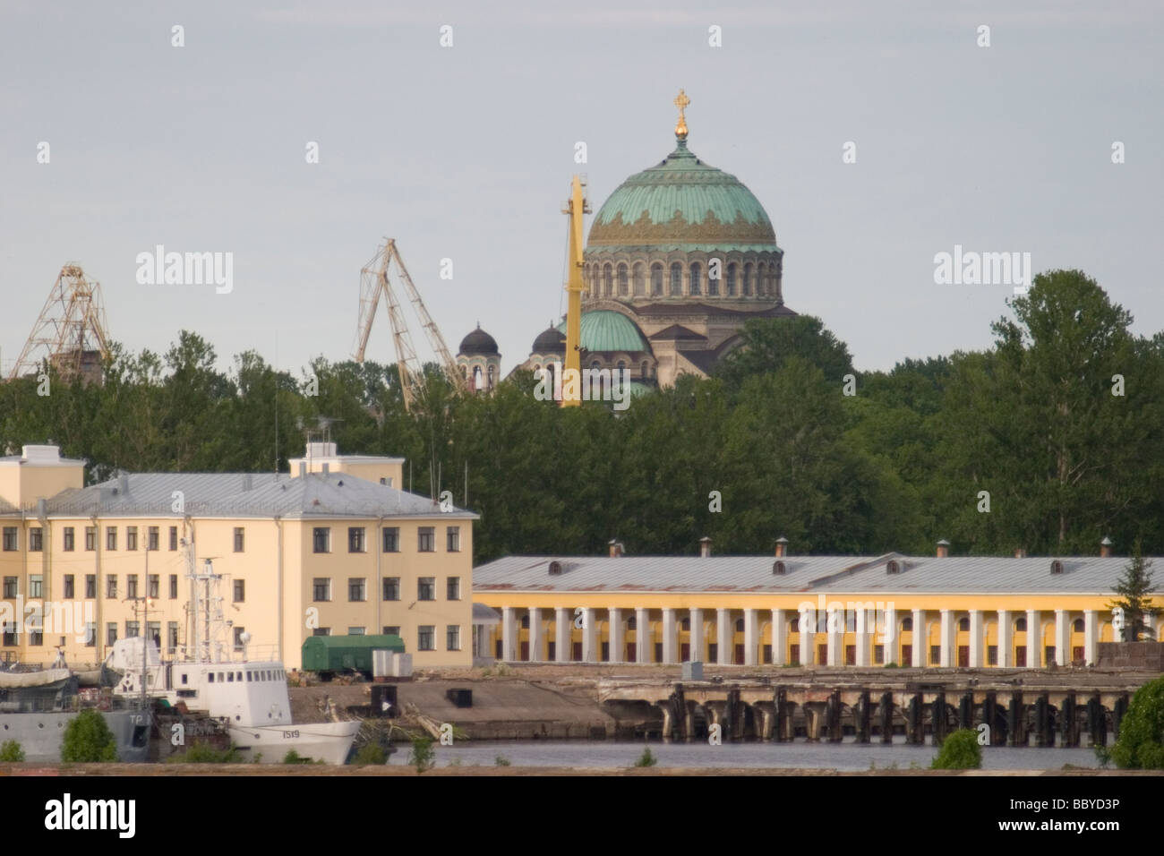 Russie Saint-pétersbourg cathédrale navale fort & Kronstadt Banque D'Images