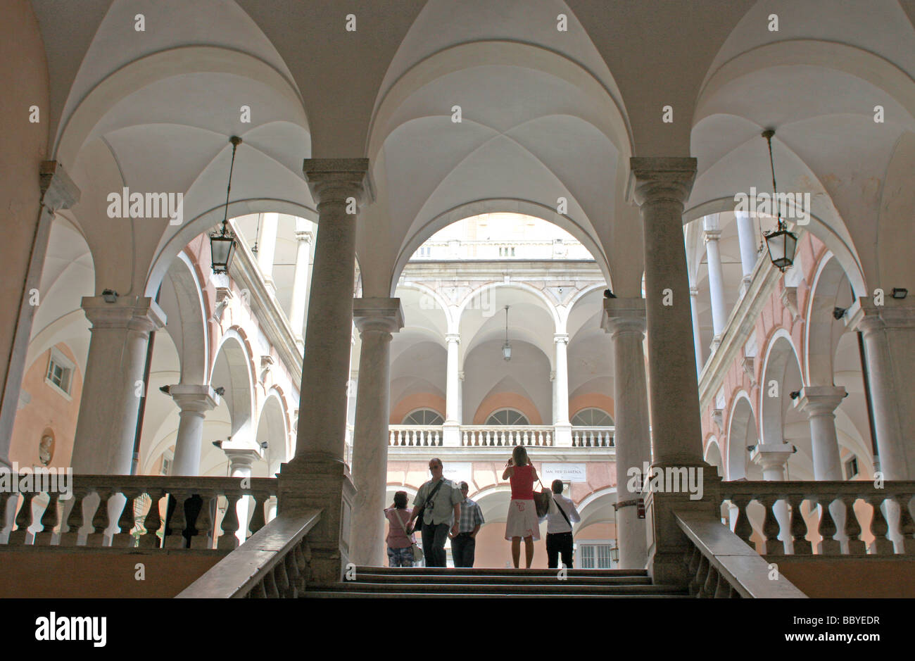 Palazzo restauré spectaculaire ,une partie de la Via Garibaldi,Strada Nuova,projet,à Gênes, Italie Banque D'Images