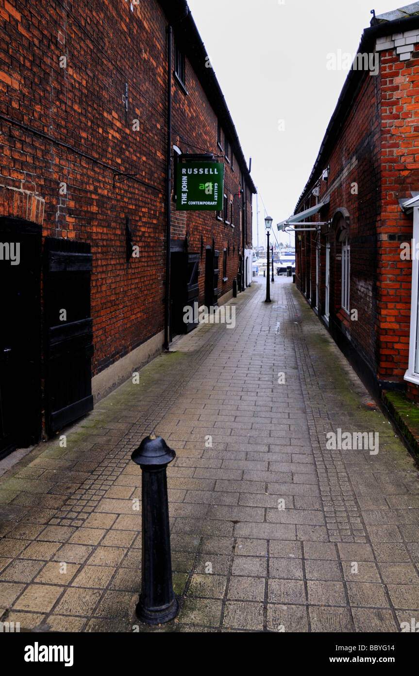 Alley à Ipswich Suffolk Docks Banque D'Images