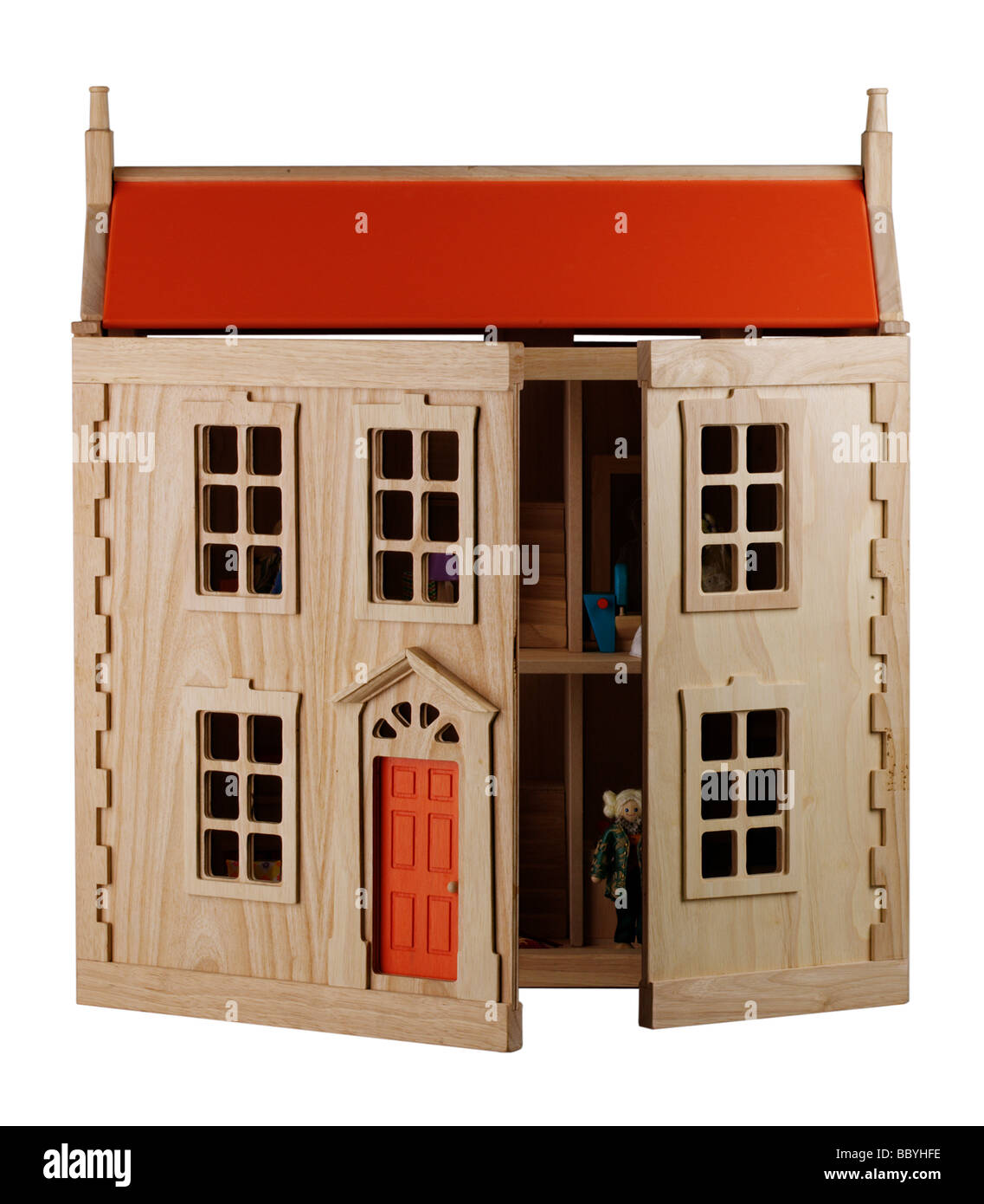 La maison de poupées en bois Banque D'Images