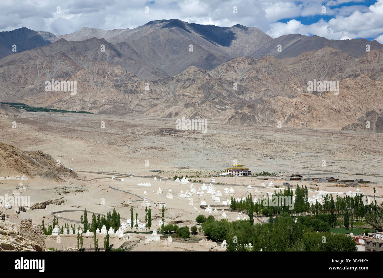 Vue du palais Shey. Près de Leh. Ladakh. L'Inde Banque D'Images