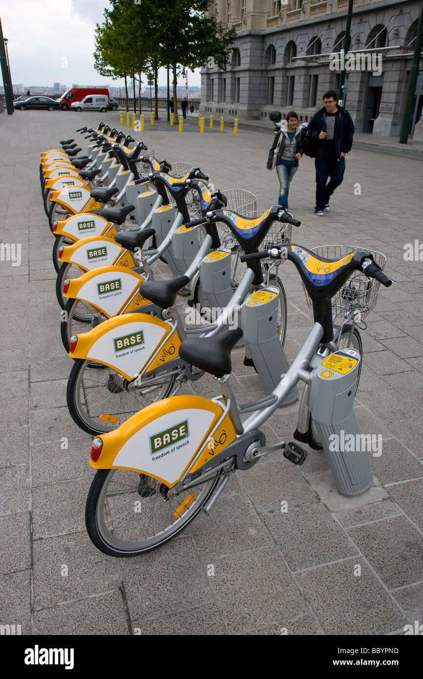 Service de location de vélos villo à bruxelles belgique Banque D'Images