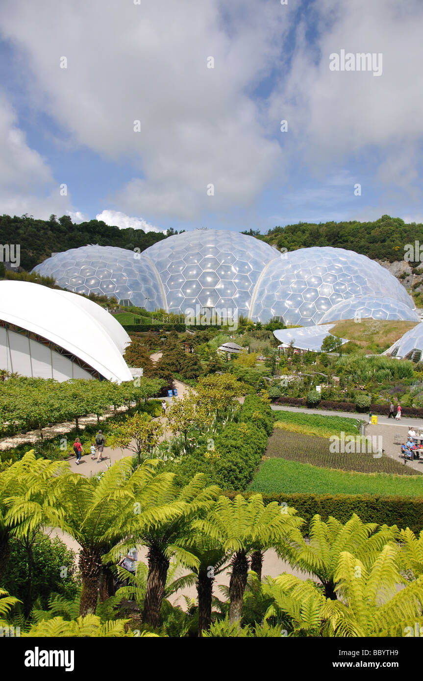 Eden Project, Bodelva, St Austell, Cornwall, Angleterre, Royaume-Uni Banque D'Images