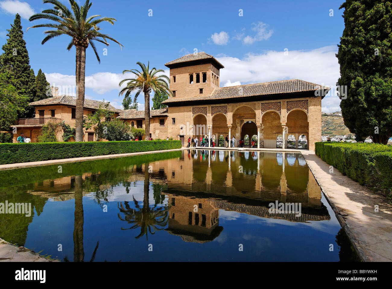 Jardines del Partal, Alhambra, Granada, Andalousie, Espagne, Europe Banque D'Images