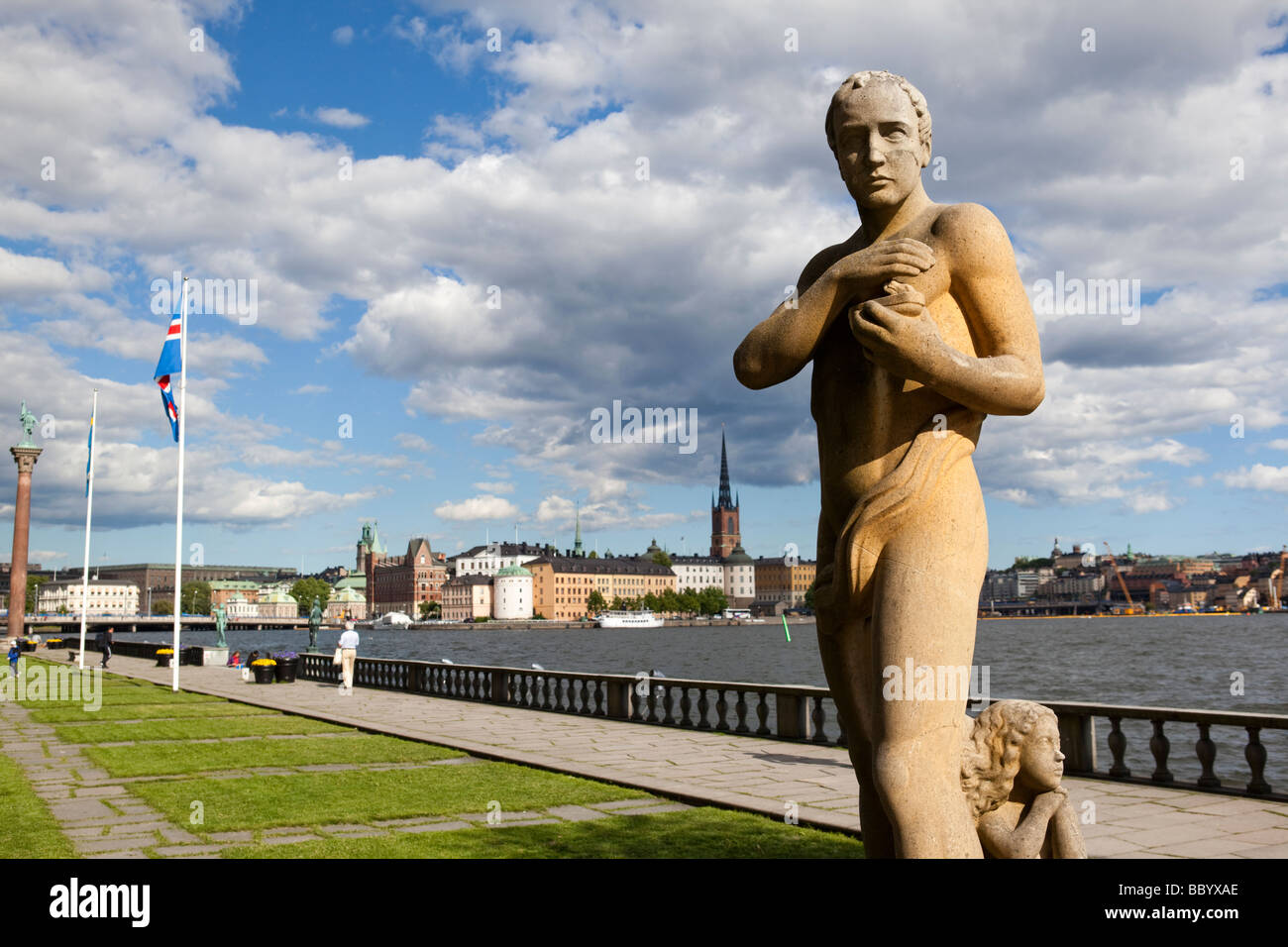Statue du poète, de l'hôtel de ville, Stockholm (Suède) Banque D'Images