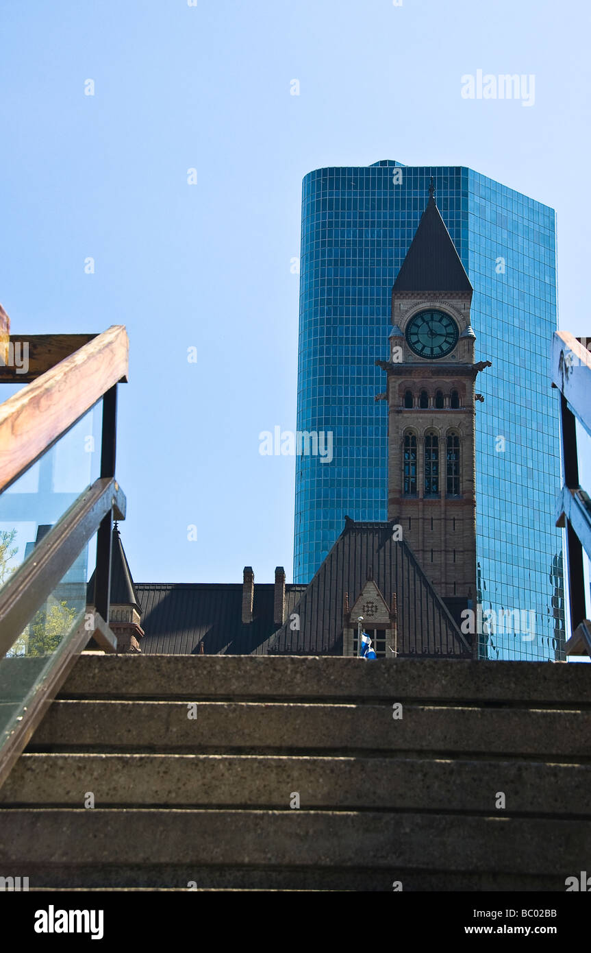 Tour de l'horloge de l'ancien hôtel de ville de Toronto Ontario Canada Banque D'Images