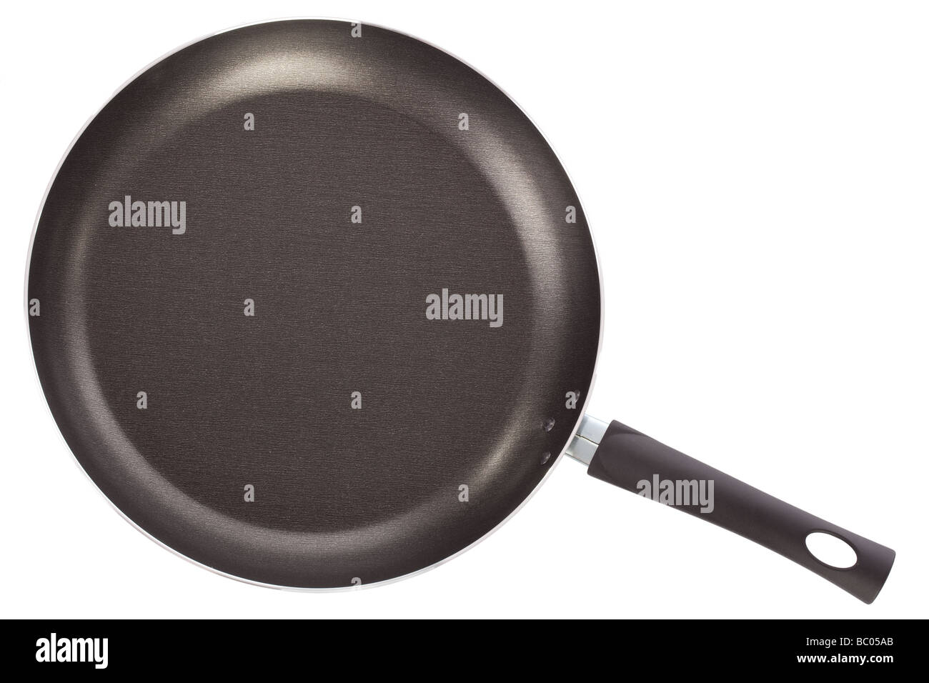 Poêle en téflon isolé sur fond blanc Banque D'Images