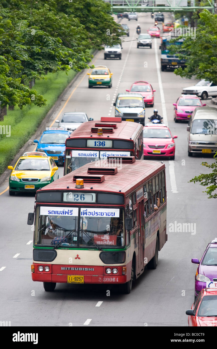 Le trafic de Bangkok, Thaïlande Banque D'Images