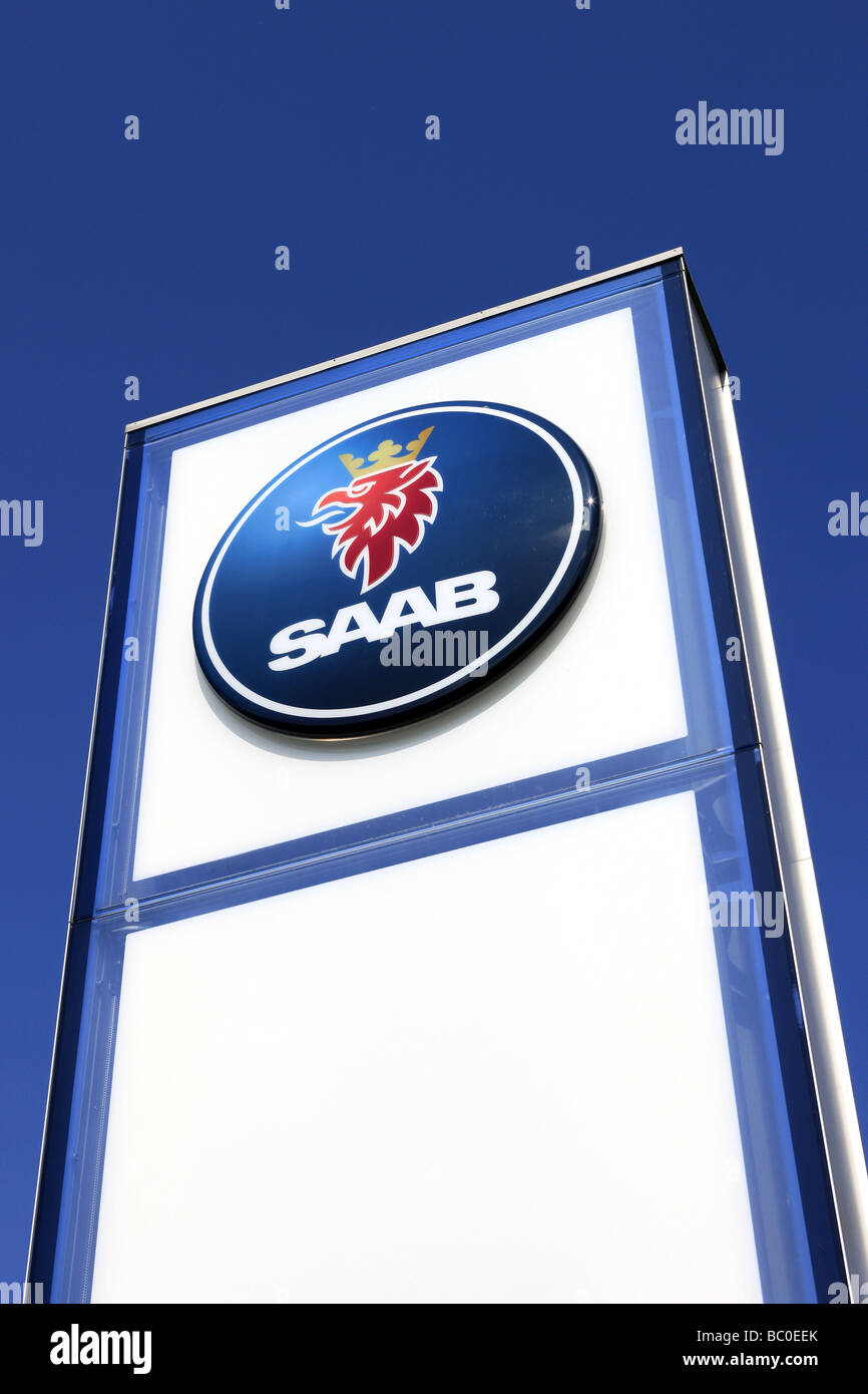 Logo constructeur automobile suédois SAAB Banque D'Images