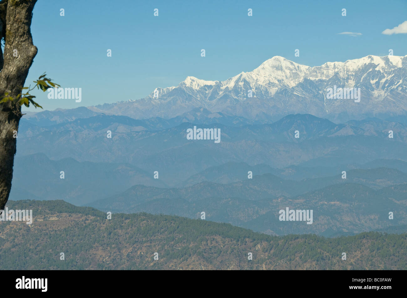 Pics de l'Himalaya indien, l'Uttaranchal, Inde du Nord, bordé par la Chine Banque D'Images