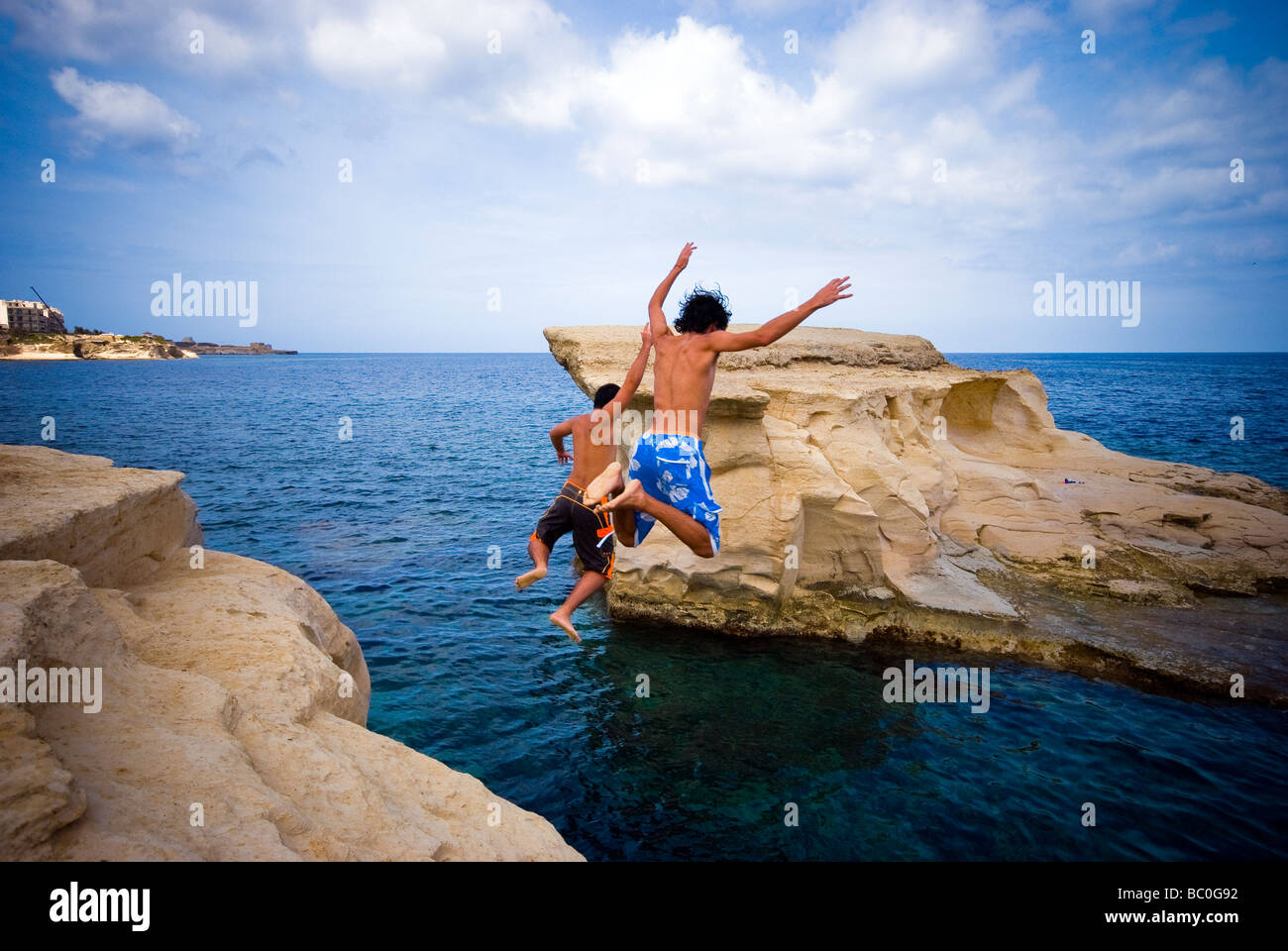 La baie de Marsalforn Gozo Banque D'Images
