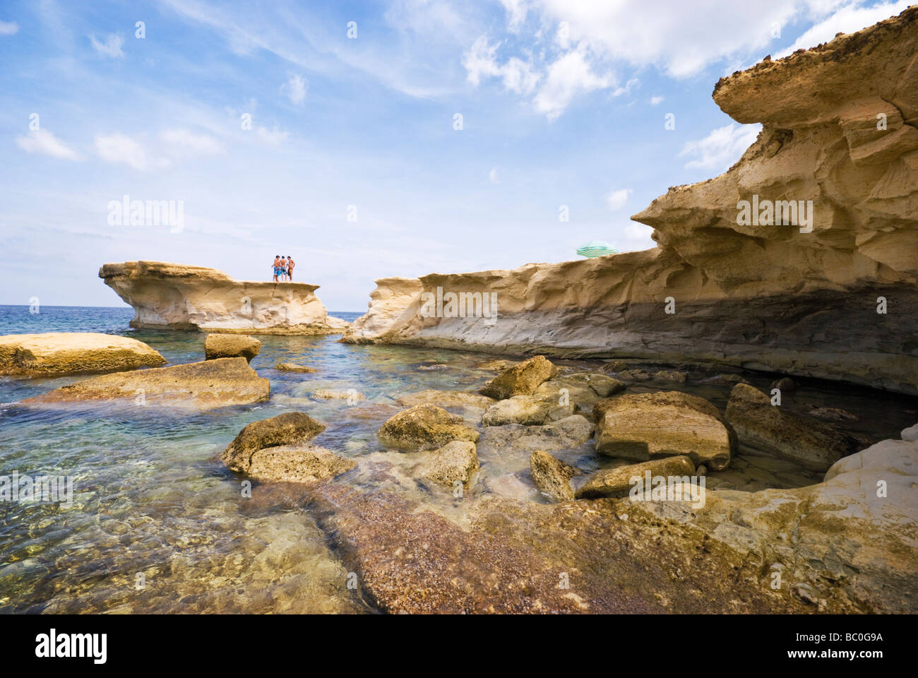 La baie de Marsalforn Gozo Banque D'Images