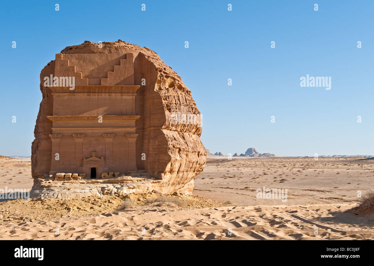 Madain Saleh le site archéologique nabatéen avec le tombeau du 1er siècle Banque D'Images