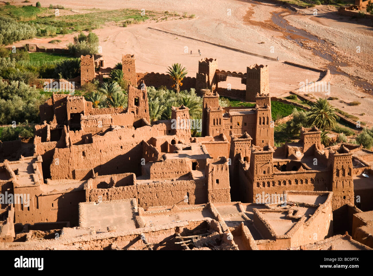 Le site du patrimoine mondial de l'Unesco d'Ait Ben Haddou au coucher du soleil du sud Maroc Afrique du Nord Banque D'Images