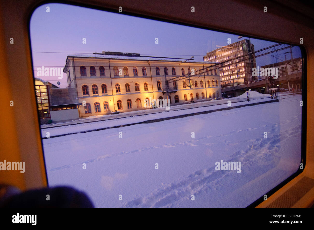 Voyager en train en Norvège Banque D'Images