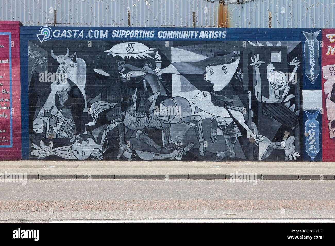 Le mur international de Belfast, en Irlande du Nord, Royaume-Uni Banque D'Images
