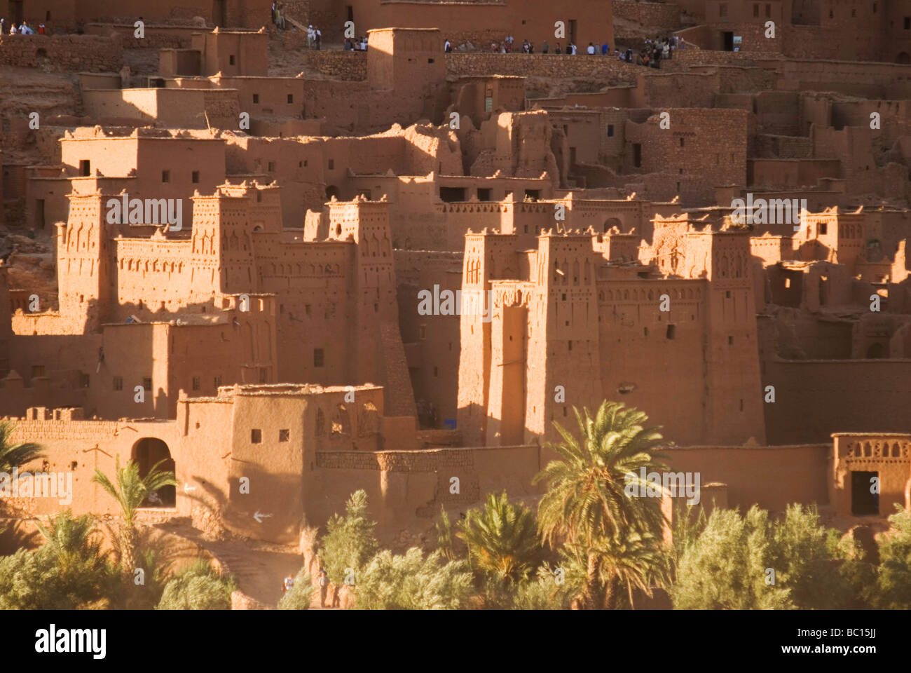 Le site du patrimoine mondial de l'Unesco d'Ait Ben Haddou au coucher du soleil du sud Maroc Afrique du Nord Banque D'Images