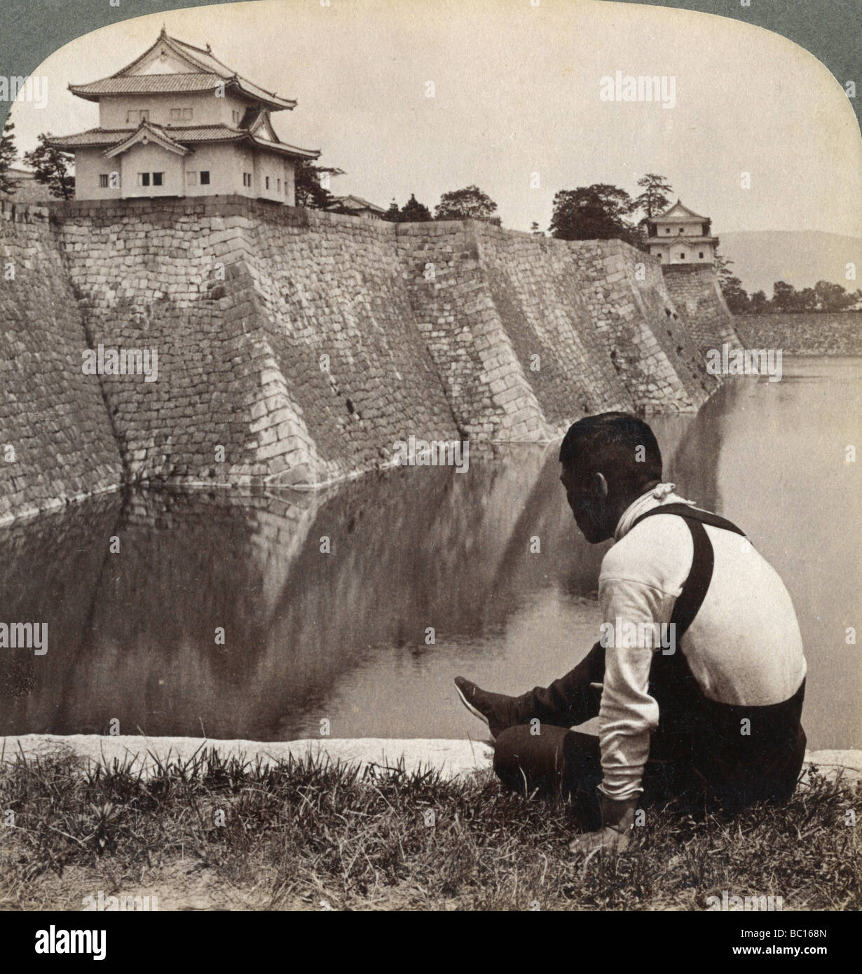 Château féodal du fier, Shoguns Osaka, Japon, 1904. Artiste : Underwood & Underwood Banque D'Images