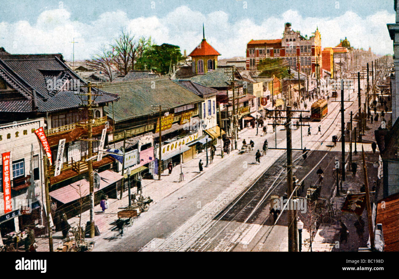 Sakaemachi Street, Nagoya, Japon, 20e siècle ( ?). Artiste : Inconnu Banque D'Images
