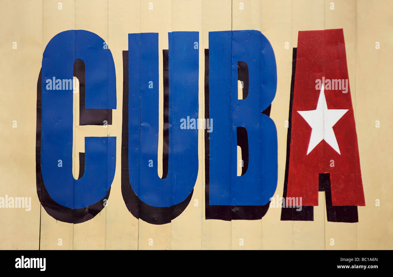 CUBA Cuba, de panneaux peints Banque D'Images