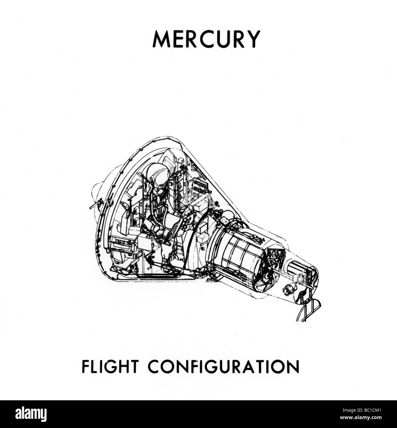 Un module de la NASA Mercury-Atlas, c1960s.Artist : NASA Banque D'Images