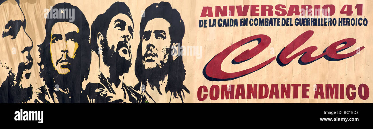 La révolution cubaine la propagande socialiste et communiste culturel d' billboard icon Che Guevara. CHE COMANDANTE AMIGO. CUBA Banque D'Images