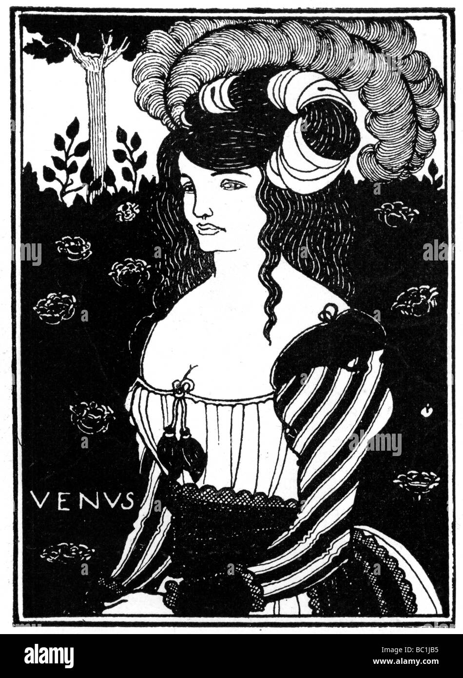 Portrait de femme, 1898.Artist : Aubrey Beardsley Banque D'Images